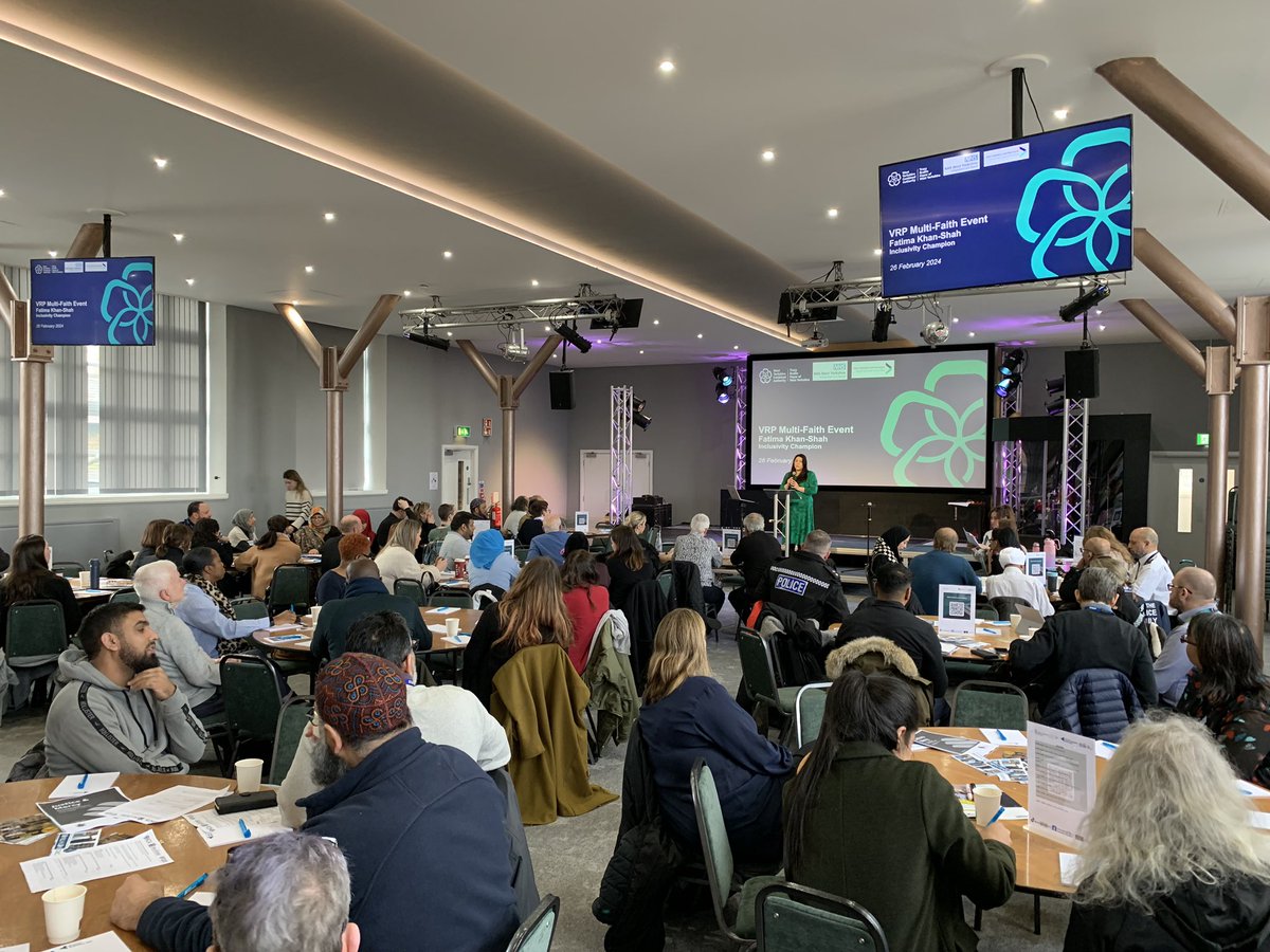 West Yorkshire Inclusivity Champion Fatima Khan-Shah @shutcake opens our multi-faith event to help address serious violence. She explains how we must recognise the potential impact that faith and unity holds. #WYVRP