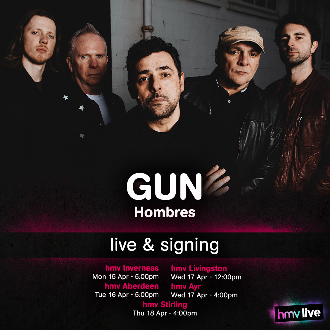 JUST ANNOUNCED!

<a href="/gunofficialuk/">GUN</a> will be celebrating the release of their latest album 𝗛𝗼𝗺𝗯𝗿𝗲𝘀 with FIVE in-store events!

Pre-order now to attend: ow.ly/gxRK50QHHTs
#hmvLive