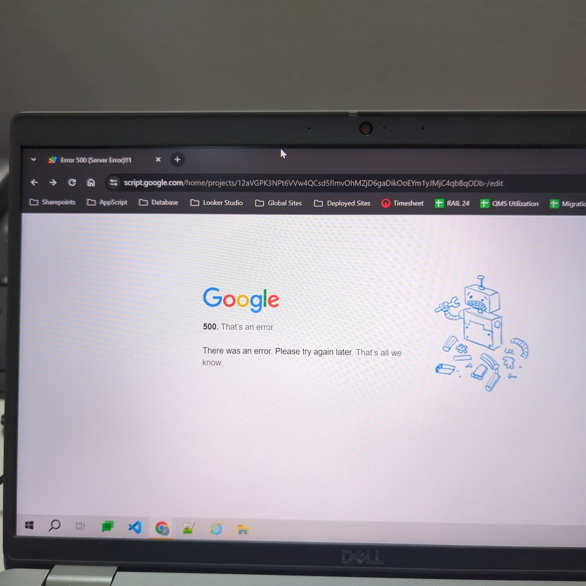 PavanB742's tweet image. Google Appscript down
@Google
@googledevs 
@AppScript 
#appscript
#down
#serveroutage
#down
#google
#scripting
#fix
#soon
#developers 
#googledevelopers
#workstopped
#googlelookout