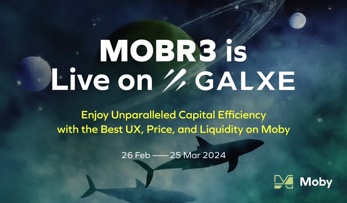 Moby_trade's tweet image. MOBR3, is LIVE!🚀
Moby, the first-ever options protocol to receive the Arbitrum grant prior to mainnet launch, is back🐋
MOBR 3 is the Final Round prior to launching on @Arbitrum 💙🧡
Participate in this event to win an MOBR3 NFT and try out new ‘Pay Less’ feature, which will…