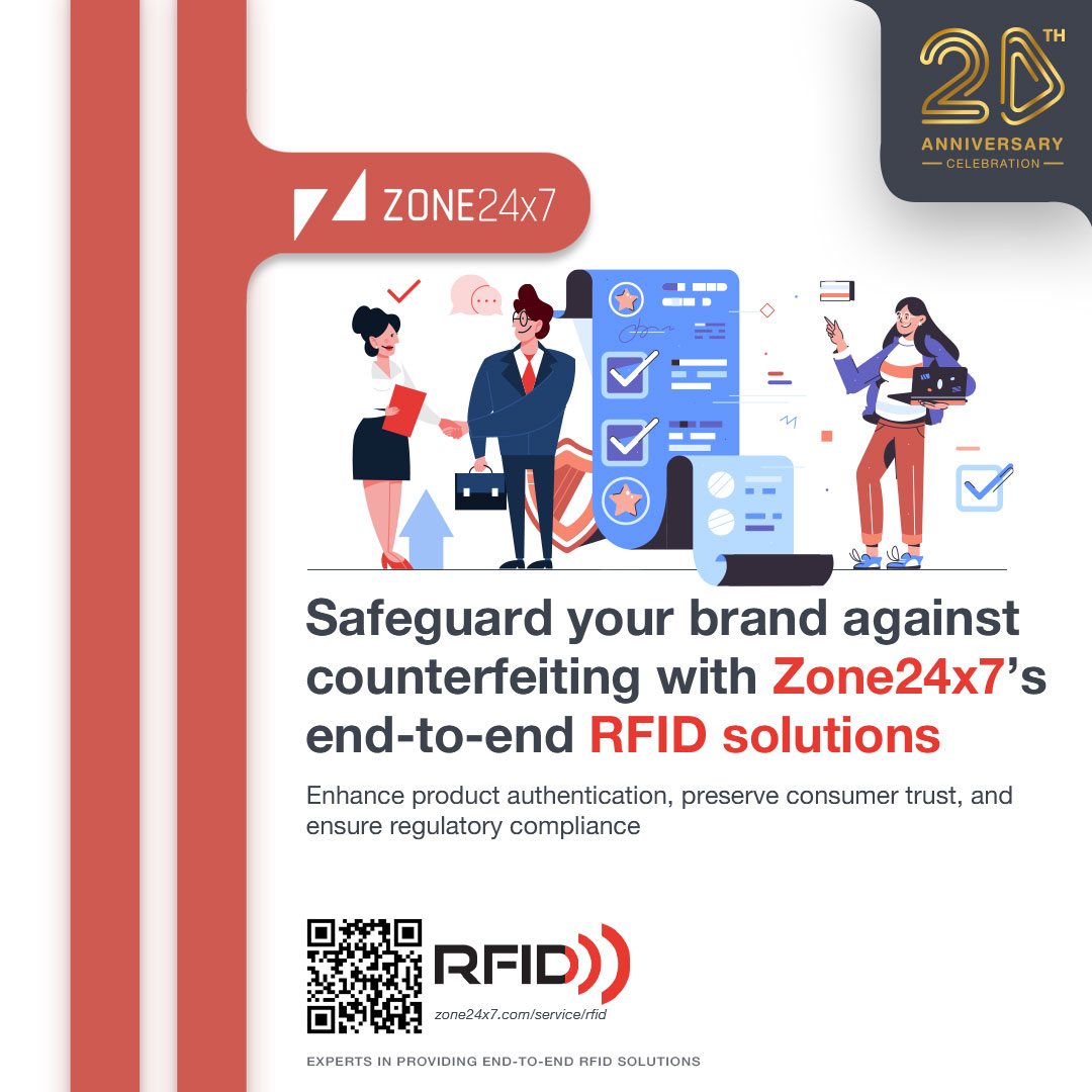 Zone24x7's tweet image. In a world where counterfeit goods significantly threaten brand reputation and consumer safety, #Zone24x7’s end-to-end #RFIDSolutions help you combat counterfeiting and protect your brand reputation. 

Learn how: zone24x7.com/service/rfid/

#RFID #anticounterfeiting #BrandProtection