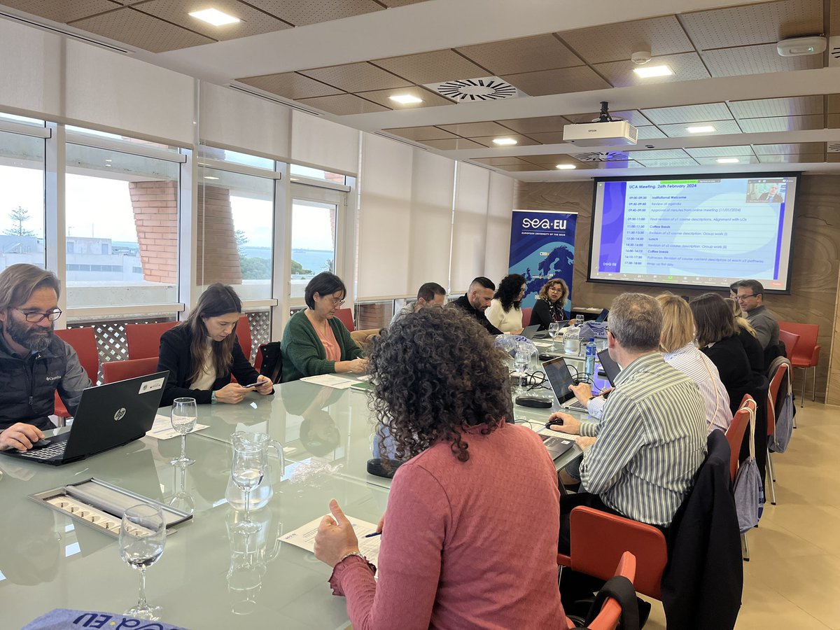 15 experts from 6 universities meet today in @univcadiz for the Joint Bachelor Academic Committee. 3 days to continue working on the contents of this pioneer joint European degree in Sustainable Blue Economy #SEAEU #Sustainability #BlueEconomy