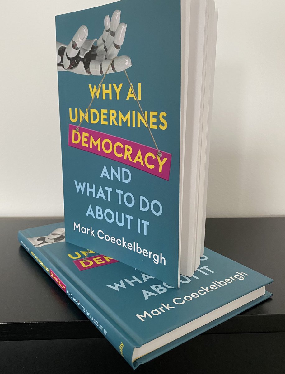 MCoeckelbergh's tweet photo. Author copies of my new @politybooks book on AI and democracy arrived!
Looking forward to Friday when it will be published https://t.co/rjbRrgDOUy https://t.co/CxXlnZiR5f