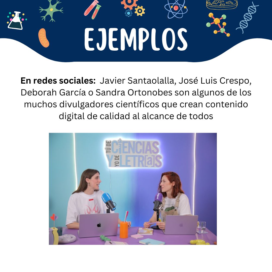 Hi everyone! 😉
Do you know what scientific disseminator is? 👀
It consists in communicating scientific knowledge in a clear way, so that it can be available for everyone! 🧑‍🏫

We use many examples of scientific disseminators, such as @orbitalaika_tve in Spain 🇪🇸

#iGem #IGem2024