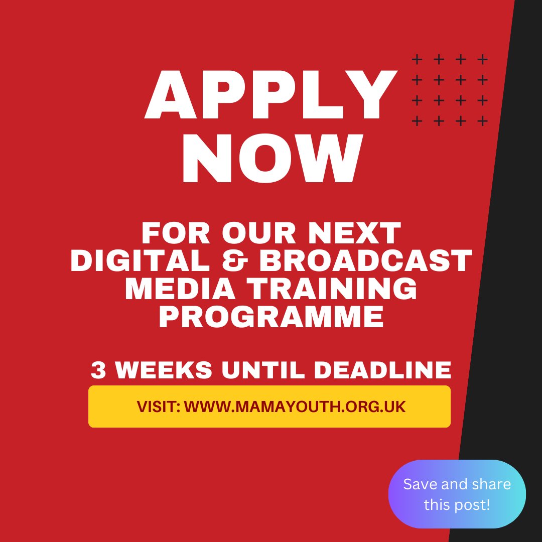 MAMA Youth Project’s second Digital & Broadcast Media Training Information Session is TOMORROW, Tuesday 27/02 at 4pm! ⏰ Learn more about our celebrated Digital & Broadcast Media Training Programme in London 🎉 Join here: us02web.zoom.us/j/87695627733?… #mediatraining #infosession
