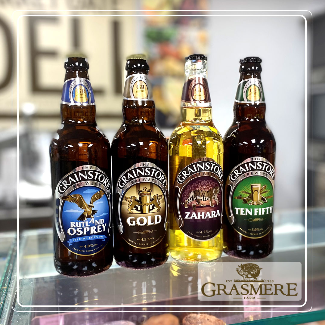 🍻 Sip local, taste perfection! 😋 Discover the essence of Oakham with @thegrainy's quality Real Ales, now at our Deli! Proudly brewed nearby, these brews are not just for sipping, they're the secret ingredient in our pies and sausages! 🌟 #GrainstoreBrewery #LocalFlavours