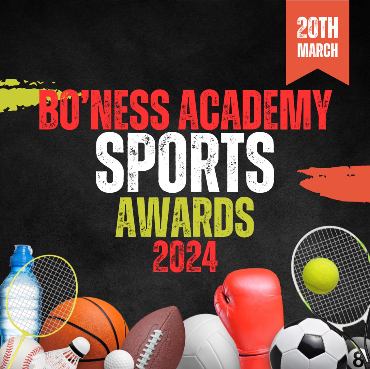 📣SPORTS AWARDS 2024📣

We are delighted to announce our Sports Award Ceremony is returning next month❗️

Ticket and nomination details will be released soon.

<a href="/Boness_HWB/">Bo'ness Academy - PE</a> <a href="/Boness_Academy/">Bo'ness Academy</a>