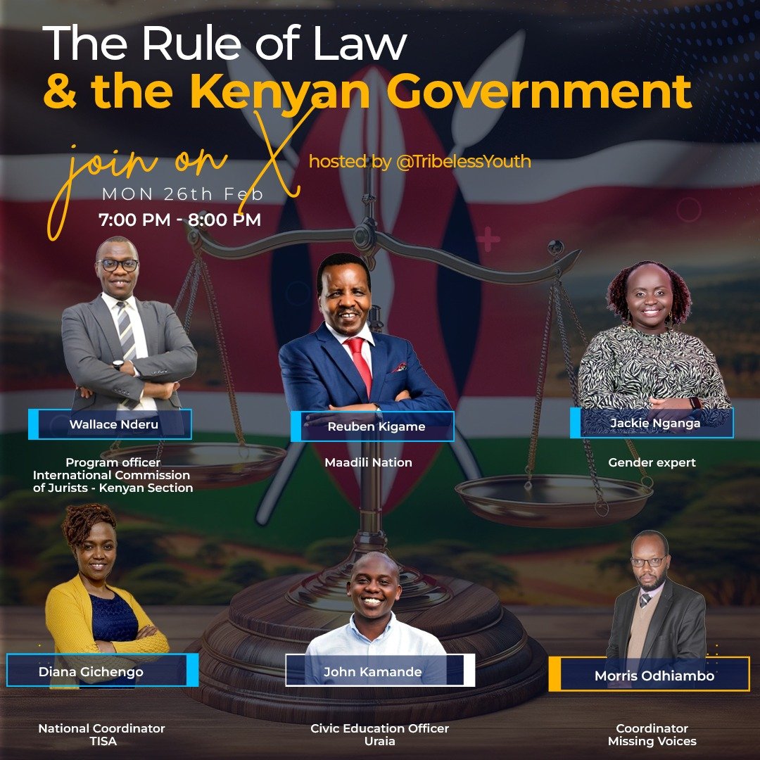 Amid government efforts to undermine the CoK, engaging in proactive discussions on safeguarding the rule of law is vital. Join us as we explore the principles of the Rule of Law and its relevance in our current governance. x.com/i/spaces/1lDxL…