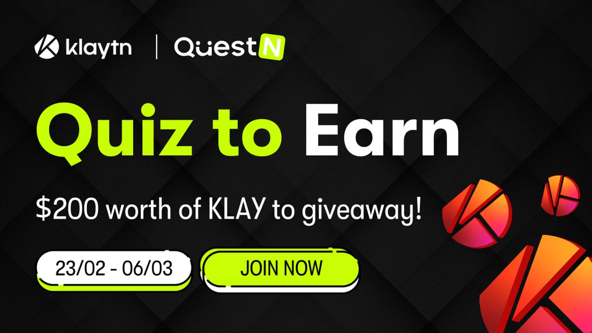 builder__news's tweet photo. 🔥 #AirdropAlert - #KlaytnQuiztoEarn: Join to grab $200 worth of KLAY

🎁Rewards pool: $200 worth of #KLAY for the top 10 leaderboards

⏰End date: 8 PM March 8 (UTC+7)
⌛️Distribution date: Within 7 days after the end date.

📌Join now: https://t.co/3AyXZeIMUG
#Airdrop #Giveaway https://t.co/EcbM55SYoO