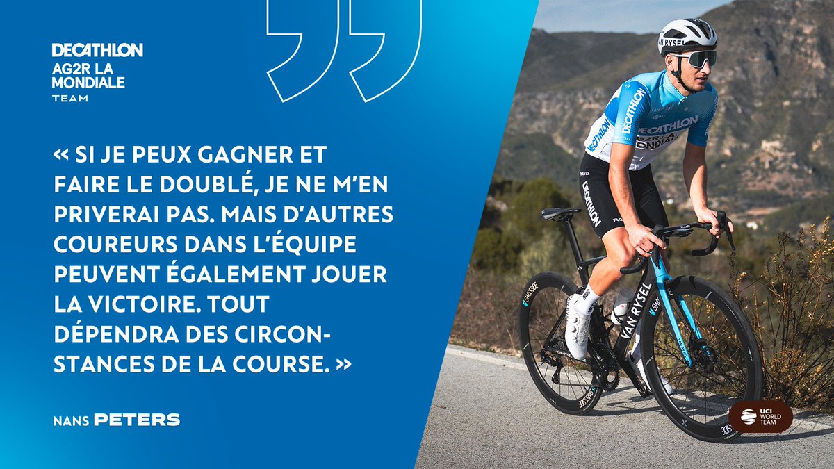 DECATHLON AG2R LA MONDIALE TEAM (@decathlonag2rlm) on Twitter photo 🇮🇹 <a href="/il_Laigueglia/">Trofeo Laigueglia</a>
📅 28/02
🎙️ <a href="/NansPeters/">Nans Peters</a> : « Si je peux faire le doublé, je ne m’en priverai pas »
#DECATHLONAG2RLAMONDIALETEAM 🇮🇹 <a href="/il_Laigueglia/">Trofeo Laigueglia</a>
📅 28/02
🎙️ <a href="/NansPeters/">Nans Peters</a> : « Si je peux faire le doublé, je ne m’en priverai pas »
#DECATHLONAG2RLAMONDIALETEAM