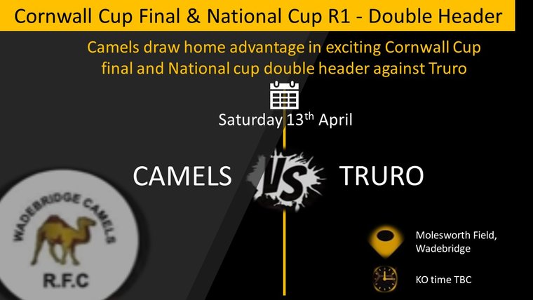 wadebridge (@camelsrfc) on Twitter photo Cornwall Cup final & National Cup Round 1. Double-header Sat 13th April.
Wadebridge Camels v Truro #Pitchero <a href="/camelsRFC/">wadebridge</a> <a href="/maxshearwater/">Adrian Langdon</a> <a href="/swsportsnews/">South West Sports News</a> <a href="/pastitref/">CornwallRugbyRefs</a> <a href="/Cornwallrugby/">Cornwall RFU ใใ</a>
<a href="/ruckinred/">Bill Hooper ใใ ๐ซ๐ท ๐ช๐บ ๐บ๐ฆ๐</a>
pitchero.com/clubs/wadebridโฆ Cornwall Cup final & National Cup Round 1. Double-header Sat 13th April.
Wadebridge Camels v Truro #Pitchero <a href="/camelsRFC/">wadebridge</a> <a href="/maxshearwater/">Adrian Langdon</a> <a href="/swsportsnews/">South West Sports News</a> <a href="/pastitref/">CornwallRugbyRefs</a> <a href="/Cornwallrugby/">Cornwall RFU ใใ</a>
<a href="/ruckinred/">Bill Hooper ใใ ๐ซ๐ท ๐ช๐บ ๐บ๐ฆ๐</a>
pitchero.com/clubs/wadebridโฆ
