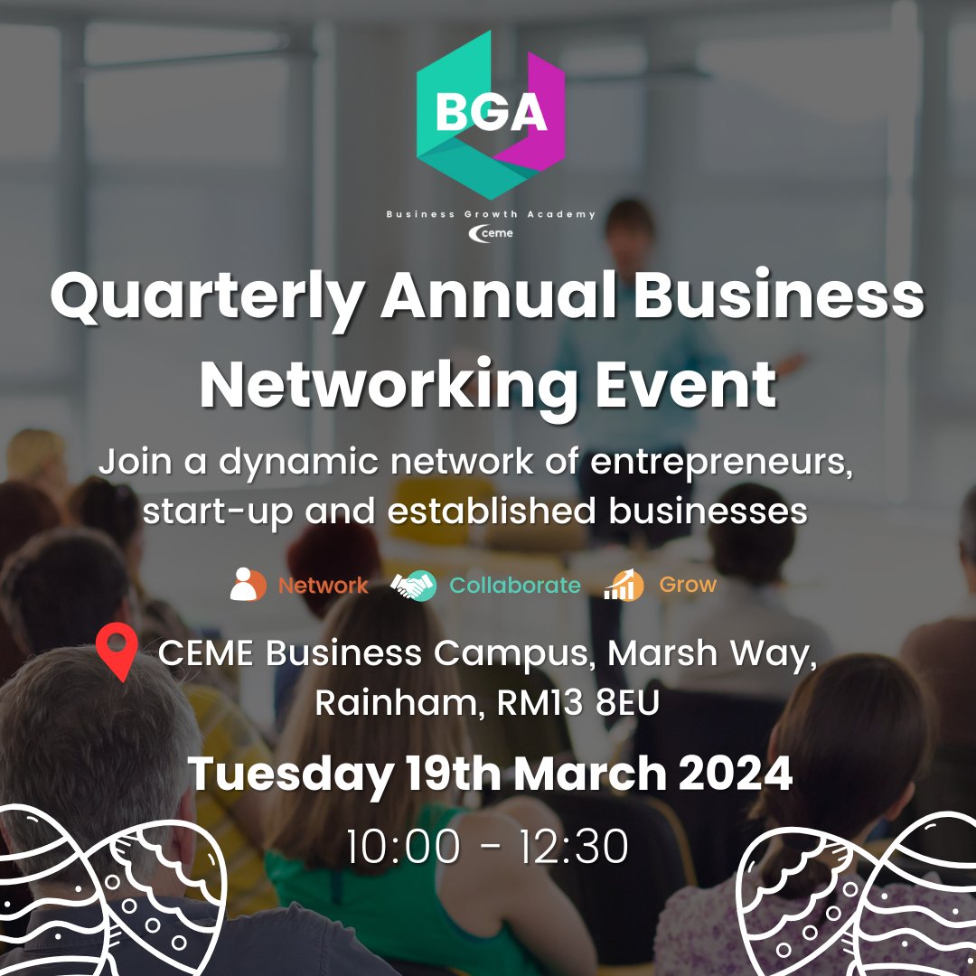 📈 WANT TO GROW YOUR CONNECTIONS BUT DON’T KNOW WHERE TO START?

If you would like to enquire about having a stall email: yasmin.farrelly@ceme.co.uk

Book Tickets Here! 👉 lnkd.in/ewzJdDxz

#networkingevent #networkandconnect #smebusiness
