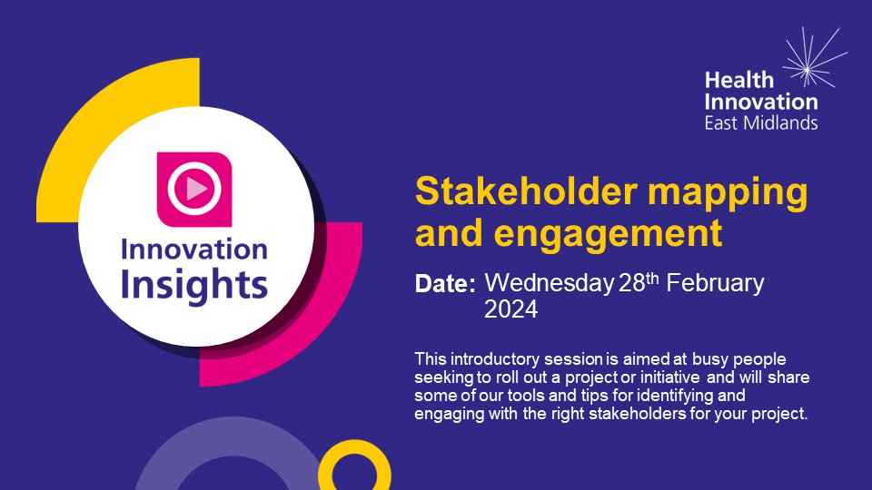 Healthinn_em's tweet image. There&apos;s still time to register for our next #InnovationInsights webinar on Wednesday, focusing on identifying/engaging with the right stakeholders for your project and understanding the communications techniques to get your message across.

Register here: zurl.co/Aitw