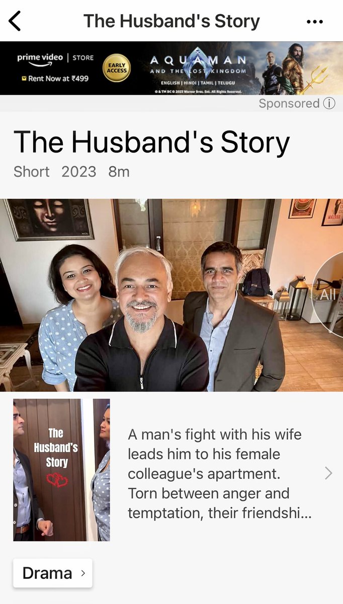 Written, directed & produced by me, “The Husbands Story” features the talented @dariuschinoy & Jaya Sahdev. Distributed by @sixsigmafilms - youtu.be/aSw_b4q8Zbo?si… #Filmmaking #relationship