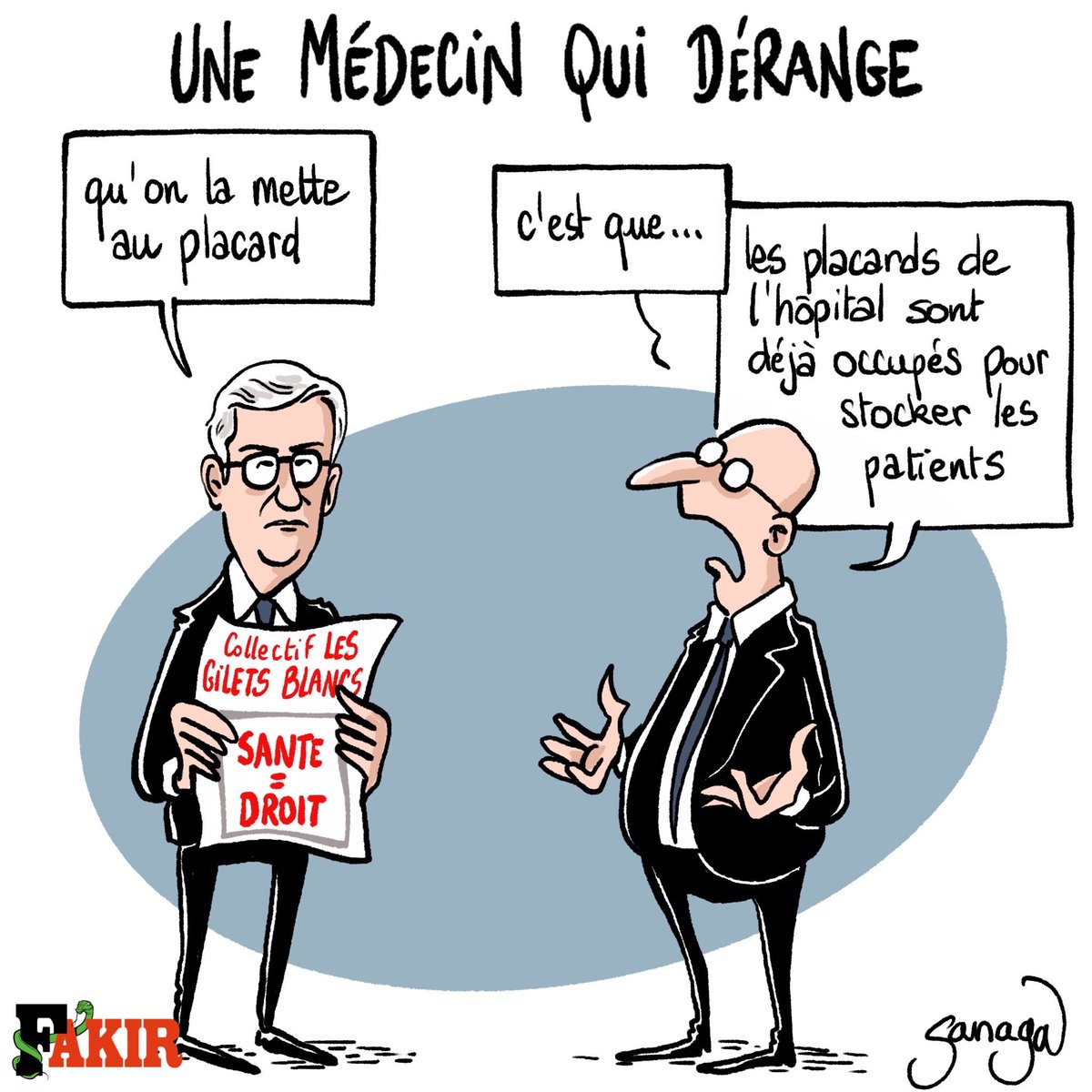 L’hôpital craque, de partout. Il s’effondre, malgré le dévouement des soignants. Pire : on punit, on criminalise, désormais, ceux qui osent appeler à l’aide...

<a href="/damienmaudt/">Damien Maudet</a> et <a href="/bremaudcarolin1/">Caroline Brémaud</a> du collectif <a href="/GiletBlancSante/">Les Gilets Blancs Santé</a> nous racontent tout ça dans le #Fakir111 (en kiosque!)