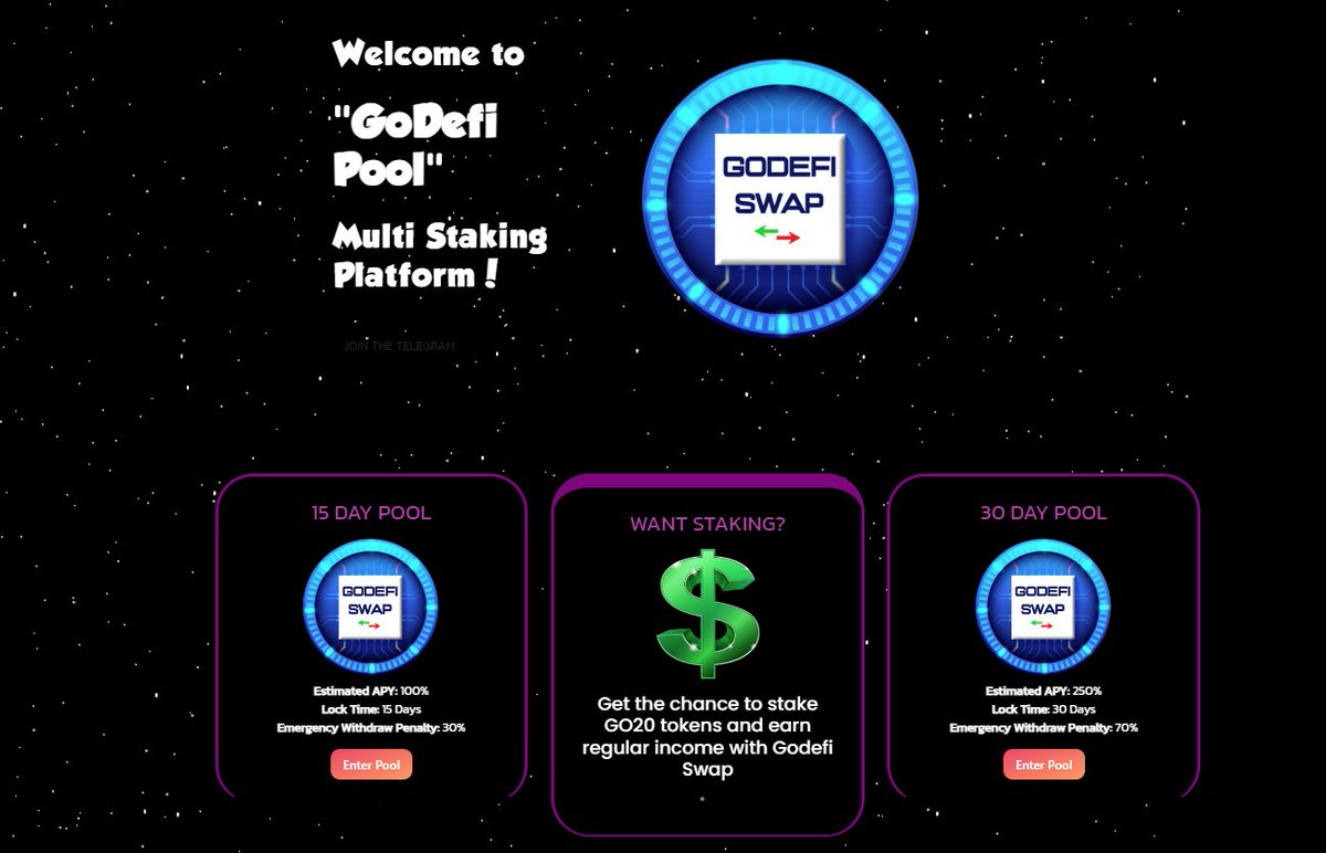 GodefiSwap's tweet image. Dear community, working on the team pool has come to an end. With the GO20 token listing, you can stake GO20 tokens and earn regular income. This is just one of the Godefi Swap ecosystem benefits.

Web: godefiswaps.com