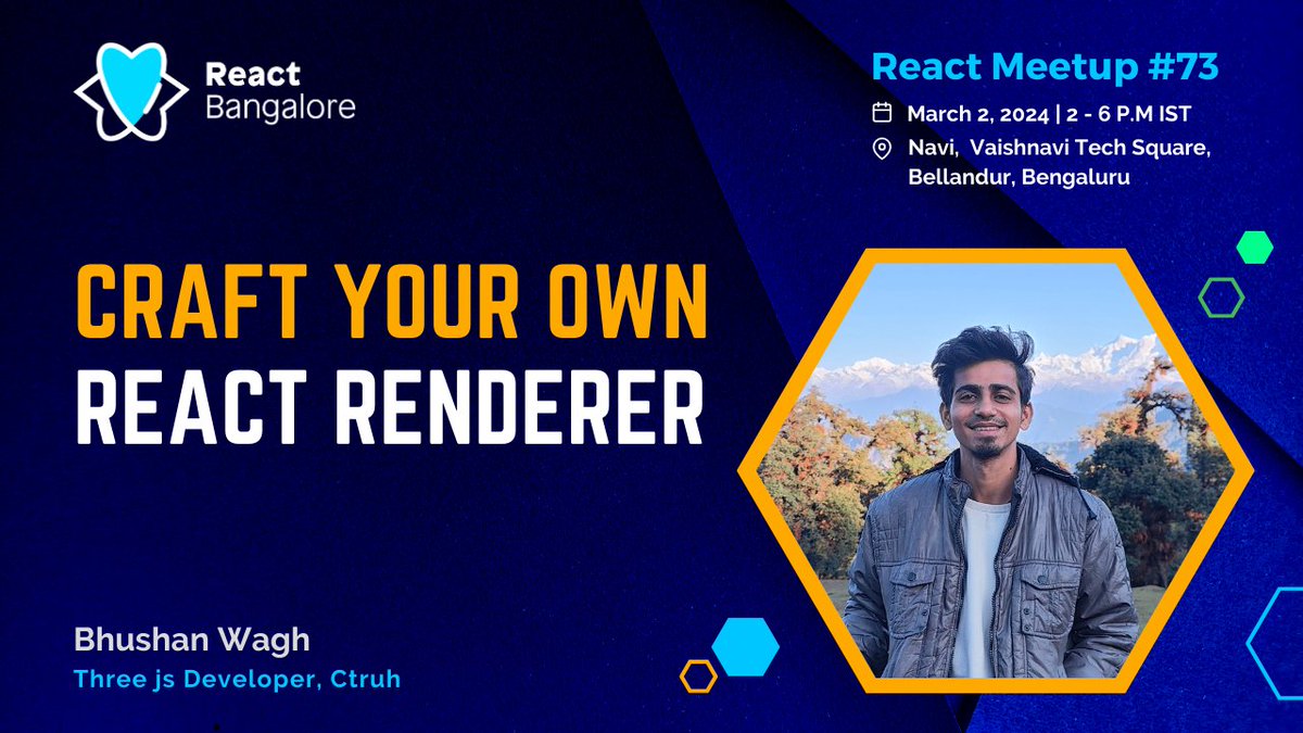 In this talk, @Bhushanwtf will dive into the world of react renderers and demonstrate how to craft your own react renderers. He will explore React's flexible architecture and how it can be extended beyond the DOM. Register to join us at the meetup meetup.com/reactjs-bangal…