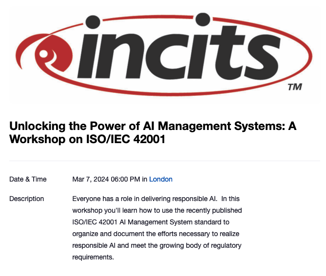 Unlocking the Power of AI Management Systems: A Workshop on ISO/IEC 42001

March 7th 2024, 18:00 UTC

Register here: itic.zoom.us/webinar/regist…

#jtc1News #standards
