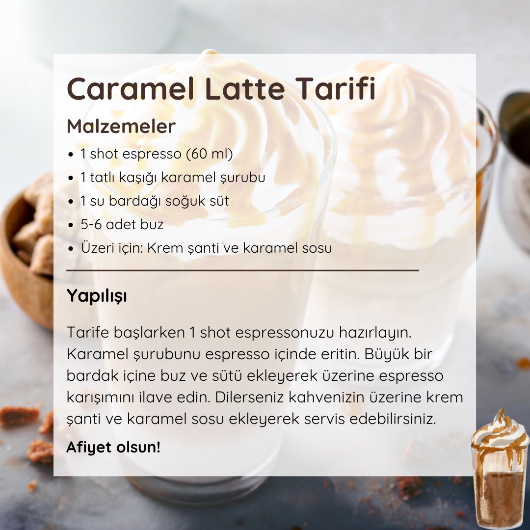 Enerjinizi yükselterek pozitif bir güne hazırlanmak için kahve molası! Caramel Latte'nin eşsiz lezzetiyle gününüzü tatlandırın! ☕🤎 Boost your energy and get ready for a positive day with a coffee break! Sweeten your day with the unique flavor of Caramel Latte! ☕🤎