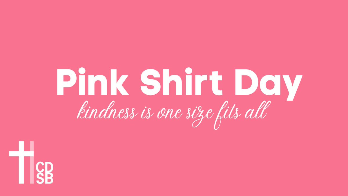 Halton Catholic DSB (@hcdsb) on Twitter photo This Wednesday, February 28, is #PinkShirtDay. Search your closet for your best pink shirt, and join the movement as we take a stand against bullying! 💓#HCDSBbelonging This Wednesday, February 28, is #PinkShirtDay. Search your closet for your best pink shirt, and join the movement as we take a stand against bullying! 💓#HCDSBbelonging