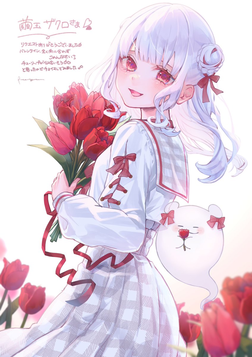 ふゆさんにskebにて描いていただきましたあ‼️💗 おめかしﾑﾌ顔ばけたま