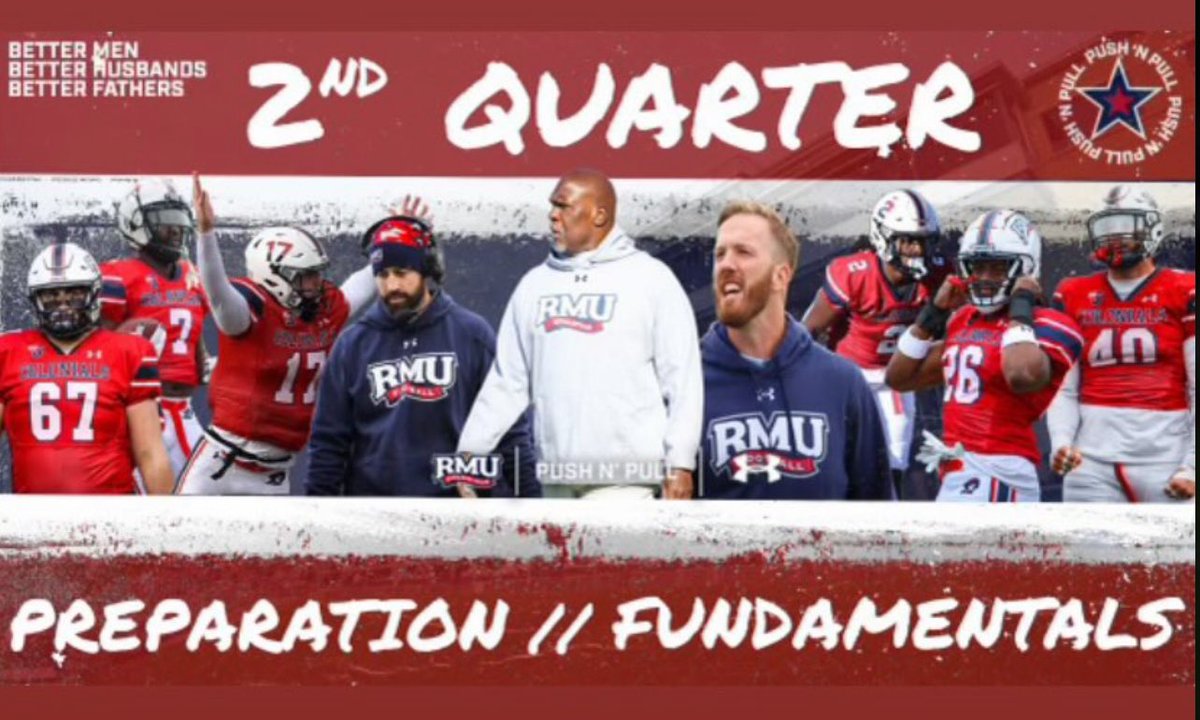 CoachJFirm's tweet image. 2nd Quarter.

Let’s Go! #Preparation #Fundamentals

#PushNPull @RMU_Football