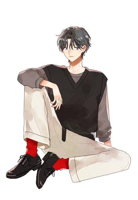 「pants red socks」 illustration images(Latest)