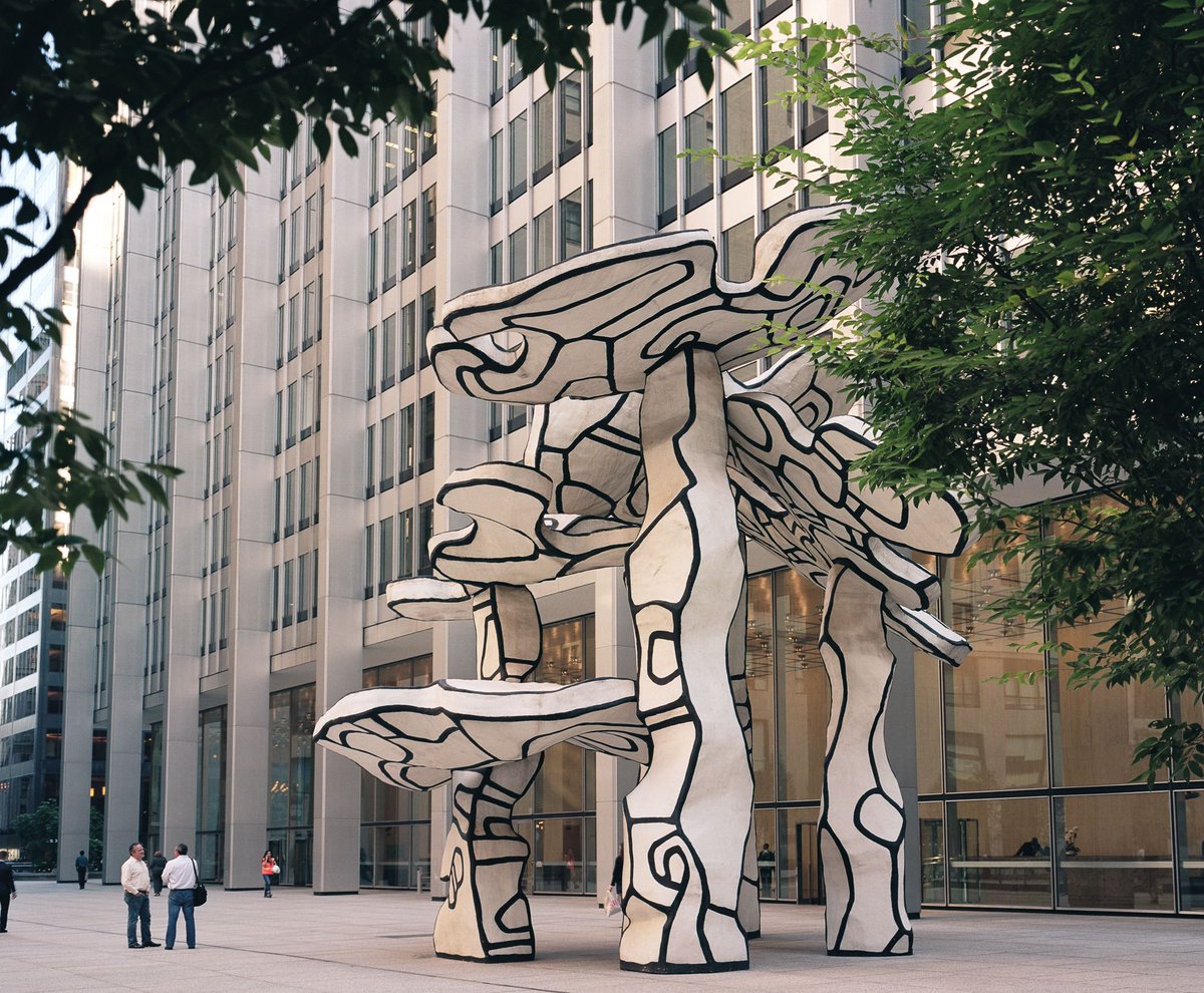 28 Liberty Street, SOM, New York, NY, USA, 1961, sculpture by Jean Dubuffet, image submitted by the photographer Paul Braverman. #architecture #archinerds