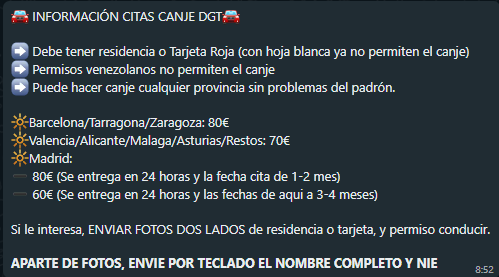 siglo50's tweet photo. Vergüenza ajena cuando fui a la @DGTes @InformacionDGT  para pedir cita y canjear un perm. de conducir y ellos mismos te informan sobre coger cita en un "mercado negro de citas".  Lo que te mandan por ✉️para sacarte el💵. #CORRUPCION #verguenza #opagasonada ¿Qué hago? @policia https://t.co/6bXPlniWBF