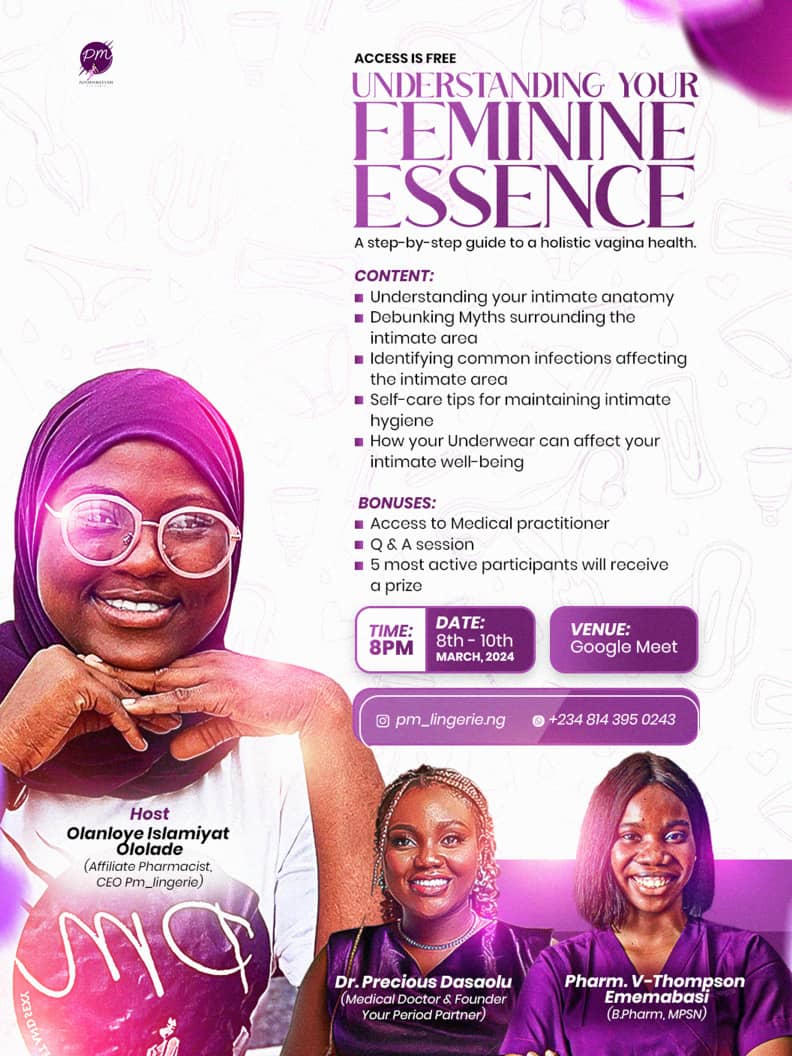 Pm_lingerie (@isla_miyah_) on Twitter photo Every woman deserves to prioritize her feminine well-being and embrace a holistic approach to self-care!🤗🤗
Luckily , our expert-led class covers essential topics for maintaining a healthy intimate well-being. 
<a href="/PreciousDasaolu/">Dr Precious||Your Period Partner</a>  <a href="/_EmemAbasi/">EmemAbasi Thompson</a> Every woman deserves to prioritize her feminine well-being and embrace a holistic approach to self-care!🤗🤗
Luckily , our expert-led class covers essential topics for maintaining a healthy intimate well-being. 
<a href="/PreciousDasaolu/">Dr Precious||Your Period Partner</a>  <a href="/_EmemAbasi/">EmemAbasi Thompson</a>
