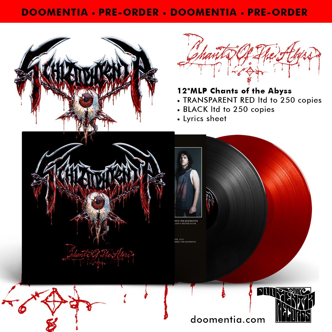 +++ PRE-ORDER +++ Schizophrenia and Doomentia Records join forces on the EP 'Chants of the Abyss' to be released finally on 12' vinyl! Pre-order: doomentia.com Release and shipping date: 27th March #deathmetal #thrashmetal #vinyl #vinylrecords #vinylcommunity