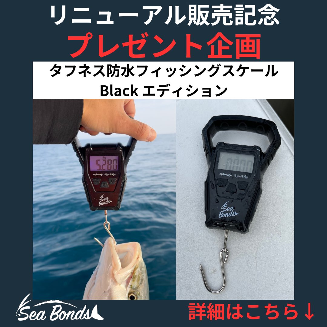 🌟【プレキャン企画】🌟
防水フィッシングスケール
Blackエディション

Xから
✨2名様に抽選で贈ります✨

------🔥【応募方法】🔥------
1️⃣フォロー＆いいね！
2️⃣コメント
3️⃣こちらの投稿をリポスト
(🔥引用リポストだと当選確率2倍🔥）
------------------------------

🎉応募締切🎉