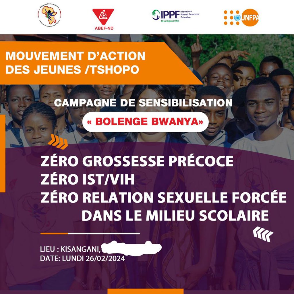MAJ/YAM RDC🇨🇩 (@majrdcongo) on Twitter photo #BolengeBwanya
Cet après-midi, nous poursuivons avec nos sensibilisations « Bolenge Bwanya » dans la province de la Tshopo à l’institut du 14 octobre BALEKOMOSO de Kisangani ;
Dans la province de Lomami à l’institut du 16 Juin de Kabinda
<a href="/abefnd_rdc/">ABEF-ND RDC</a> #BolengeBwanya
Cet après-midi, nous poursuivons avec nos sensibilisations « Bolenge Bwanya » dans la province de la Tshopo à l’institut du 14 octobre BALEKOMOSO de Kisangani ;
Dans la province de Lomami à l’institut du 16 Juin de Kabinda
<a href="/abefnd_rdc/">ABEF-ND RDC</a>