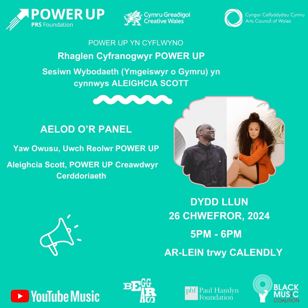 TimeToPowerUp_'s tweet photo. Calling all Music Creators & Industry Professionals in Wales & Scotland - thinking of applying Yr4 #TimeToPowerUp ?🚀
Join us TODAY for Insight Sessions feat. Yaw Owusu & special guests @AleighciaSings (Wales) Sami Omar @Up2Stndrd (Scotland)
Sign up⬇️
https://t.co/WANcrlTSQB https://t.co/wsEM1H1AGo