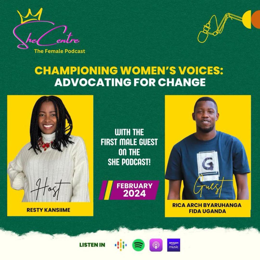 The #SheCentrePodcast is on. 

The Female Podcast where women share their stories that have truly shaped my journey' for a discussion with @FIDA_Uganda M&E Manager @ByaruhangaRica 

The conversation centers lessons learned and impactful stories from the field, their journey in