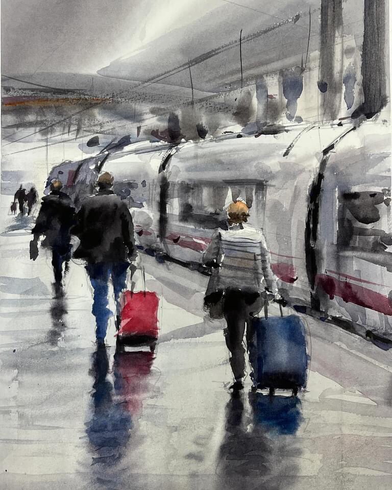 Watercolor by Javier Zorrilla.