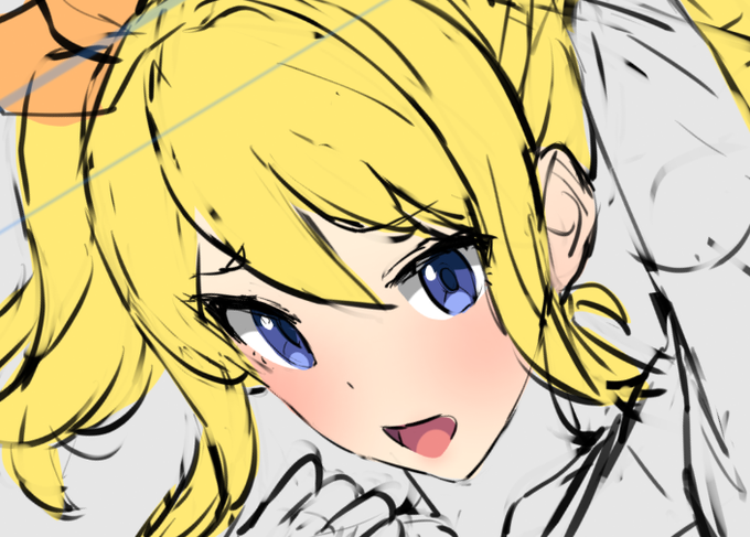 FANBOX&Fantia限定絵のカラーラフも。今回は先に顔のカラーラフを作ってしまう感じで。 