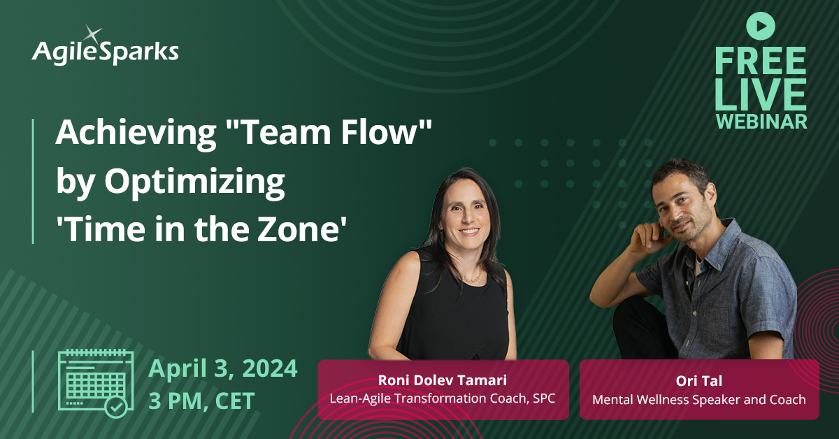Join us for an exciting webinar where we'll explore how to achieve "Team Flow" in Agile and SAFe organizations by applying the Optimizing Time ‘In the Zone’ flow accelerator.
Save your seat: bit.ly/3SMiWCU