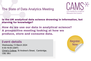 Join the CAMS community in-person on 13 March 2024 to discuss the state of Data Analytics in the UK and have your say on the challenges and possible solutions to bridge the gap between analytical science and data analytics👉 okt.to/xTEwW6