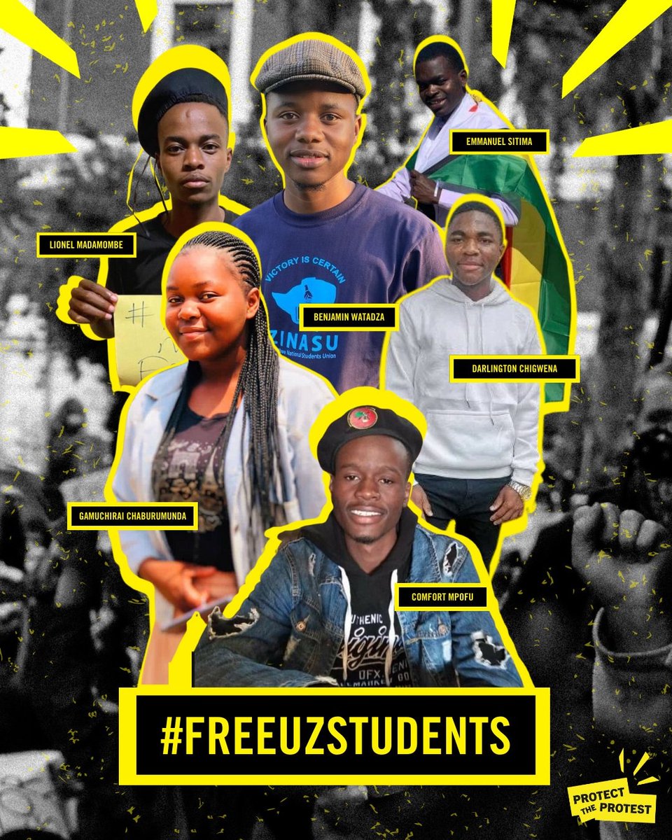 I stand with these young citizens of our country from the University of Zimbabwe who are being persecuted for no apparent reason. Persecution of anyone for political purposes will render our country a pariah state. Tyranny has never defeated the conscience of a generation.