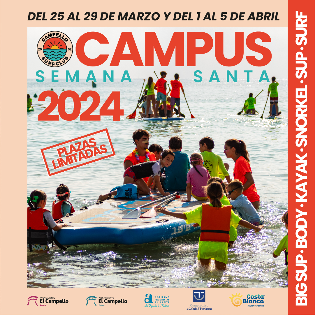 Plazo de inscripción abierto para nuestro Campus de Semana Santa 2024 🏄🏼 🤙🏼 Niñ<a href="/s/">『S』</a> de 5 a 17 años con grupos reducidos de 5 alumn@s por monitor 🌊 Surf, SUP, BigSup, Body, Kayak y Snorkel
¡Inscríbete ya! 🙌🏼
#campussemanasanta #surf #escueladesurf #alicante #elcampello #surfschool