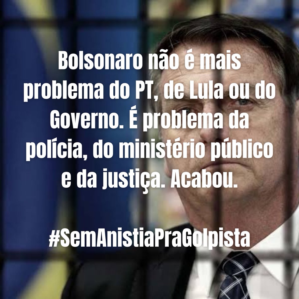 BacurauA's tweet photo. 🚨Bolsonaro não é mais problema do PT, de Lula ou do Governo. É problema da polícia, do ministério público e da justiça. Acabou. #SemAnistiaPraGolpista https://t.co/GB3LFX9HCV