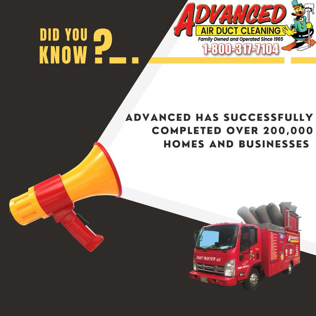 AdvancedFurnace's tweet image. #DidYouKnow we have successfully completed over 200,000 homes/business across NJ and PA? 

For a free quote and see why we are the #MostTrusted air duct cleaning company in the tri-state area! 

            ☎️1-800-317-7104☎️

AdvancedAirDuctCleaning.com