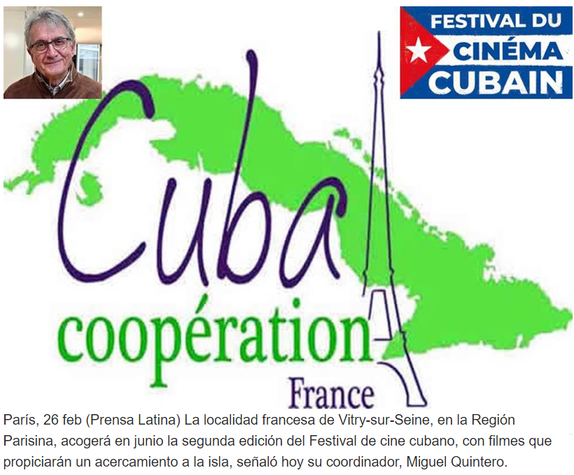 📽️Le cinéma🇨🇺 jettera à nouveau des ponts au festival 🇫🇷

👉<a href="/mairievitry/">Vitry-sur-Seine</a> accueillera en juin la 2ème édition du Festival du film cubain, pour s'approcher de l'île.

🎞️Cine cubano volverá a tender puentes en festival francés⤵️bit.ly/3IbdbK7

<a href="/cubacineicaic/">Cubacine ICAIC</a> @PBell_Lloch