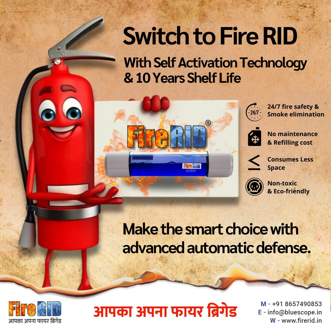 Switch to Fire RID With advanced  24/7 fire protection solutions.
#firerid #fireprotectionsystem #fireprotection #firesecurity #firefighter #FireExtinguisher #FirePrevention #FireAccidents #FireSafety #FireTreatment #FireSafety #FireRisks