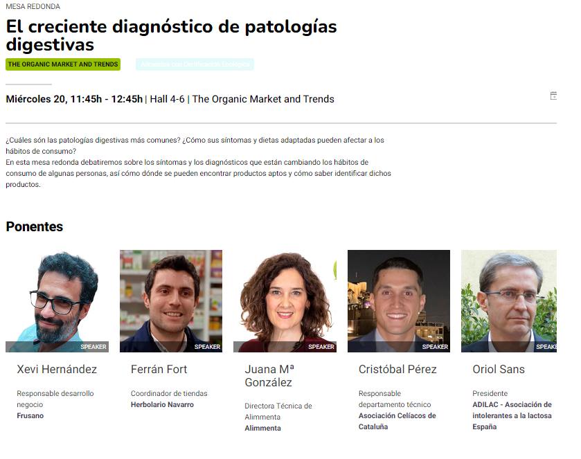 El creciente diagnóstico de patologías digestivas y su repercusión en la calidad de vida y en nuestros hábitos de consumo 👉a debate en <a href="/AlimentariaBCN/">Alimentaria</a> . Nos vemos el 20 de marzo junto a <a href="/lactosainfo/">Intolerancia lactosa</a> , <a href="/celiacscat/">Celíacs Catalunya</a> y Frusano. 
alimentaria.com/agenda/el-crec…