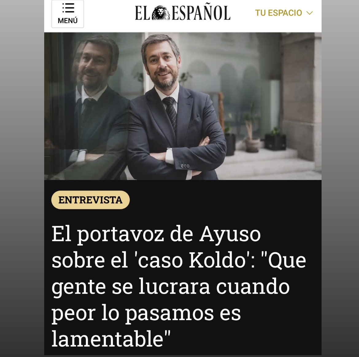 RubenSanchezTW's tweet photo. O el consejero de Presidencia de la Comunidad de Madrid, @MA_GarciaMartin, se ha olvidado de la comisión de 234.000 que se llevó el hermano de Ayuso o nos toma a todos por idiotas. https://t.co/YICgw8JyCm