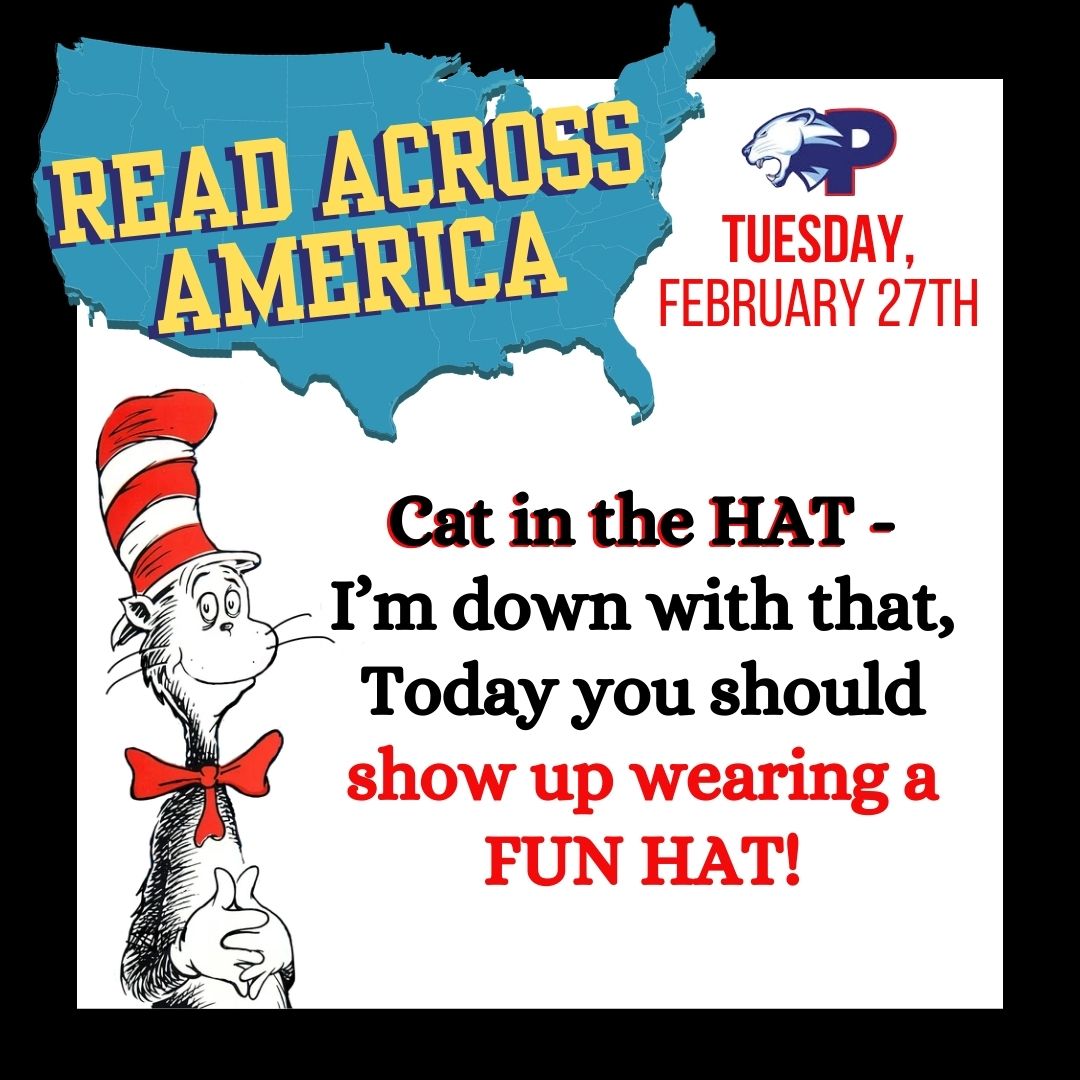Show your love of reading this week as we dress for Read Across America. Tomorrow, wear a fun hat! @aghoulihan @ucpsnc