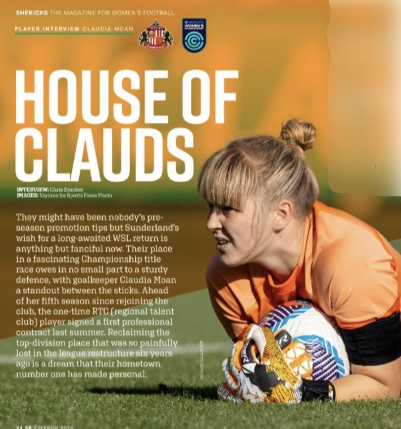 “People probably thought that we were bottom of the barrel, looking for a relegation battle - we’ve just turned that on its head.” #SAFCWomen’s number 1️⃣ in our new @SheKicksMag. 4-page Claudia Moan interview 🧤(featuring a few curveballs!) To get yours: bit.ly/buySK83