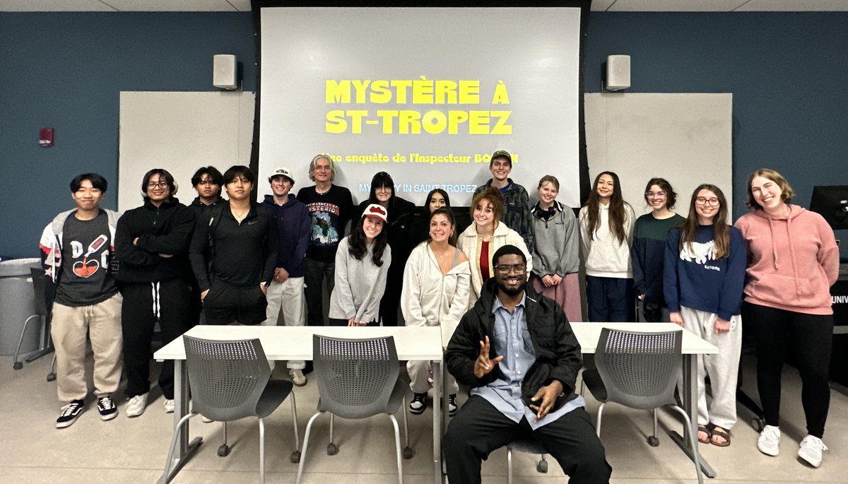 Merci to our merveilleux students who came tonight to watch « Mystère à Saint-Tropez » with us🌴☀️🎬 We sure did laugh a lot! A très vite 👋🏻